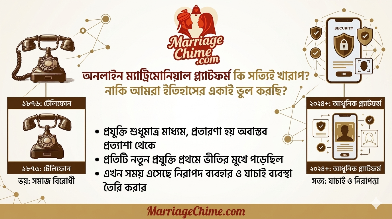 অনলাইন ম্যাট্রিমোনিয়াল প্ল্যাটফর্ম: ভয়, বাস্তবতা, নাকি ইতিহাসের পুনরাবৃত্তি?